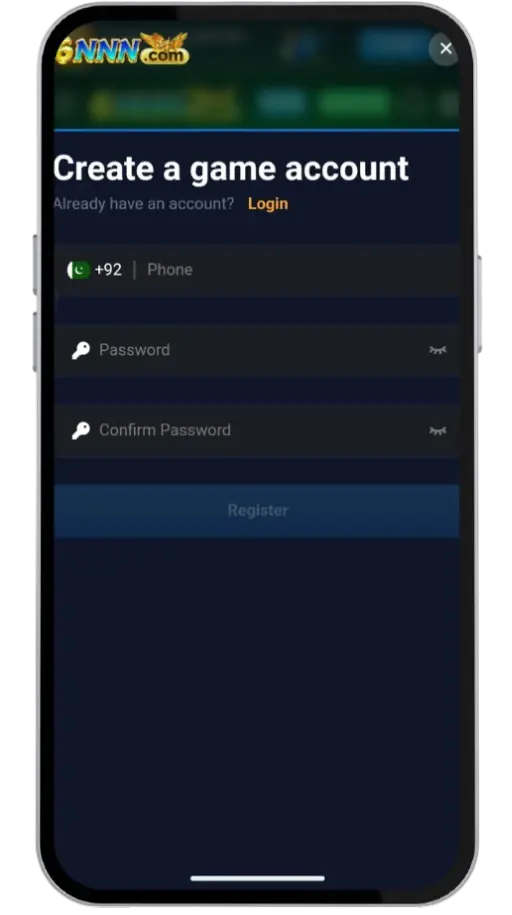 6NNN Game Account registration steps