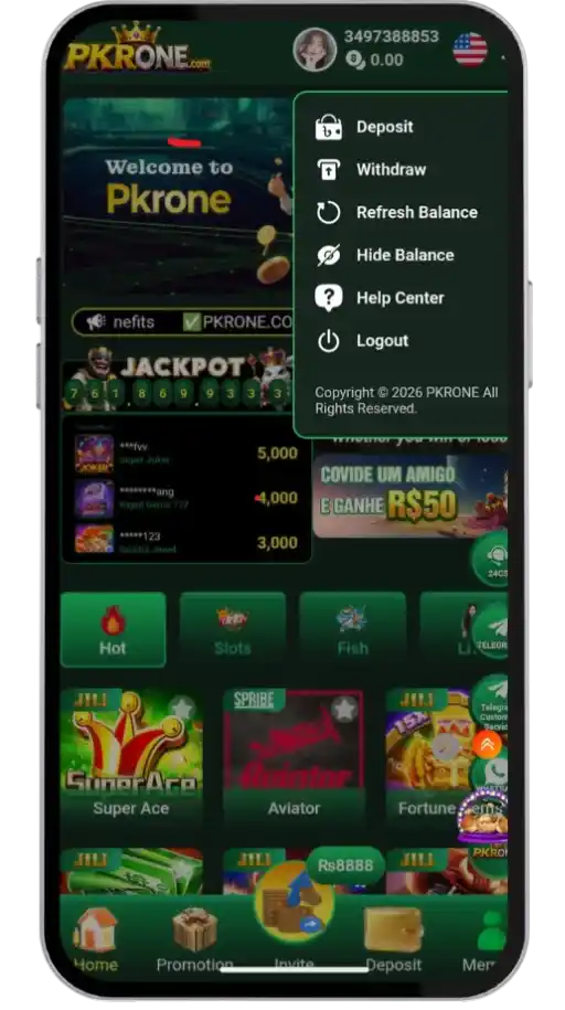 PKRON game homescreen