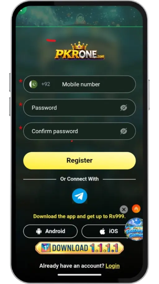 PKRONE Game account registration steps