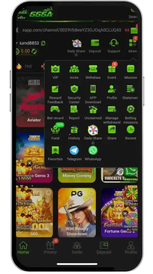 666A game home screen