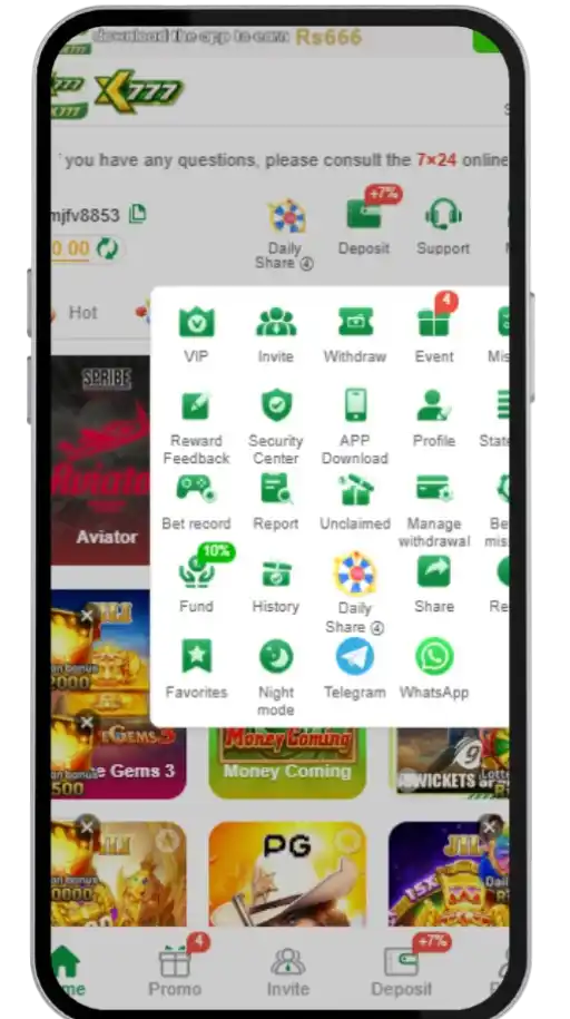 XK777 game home interface